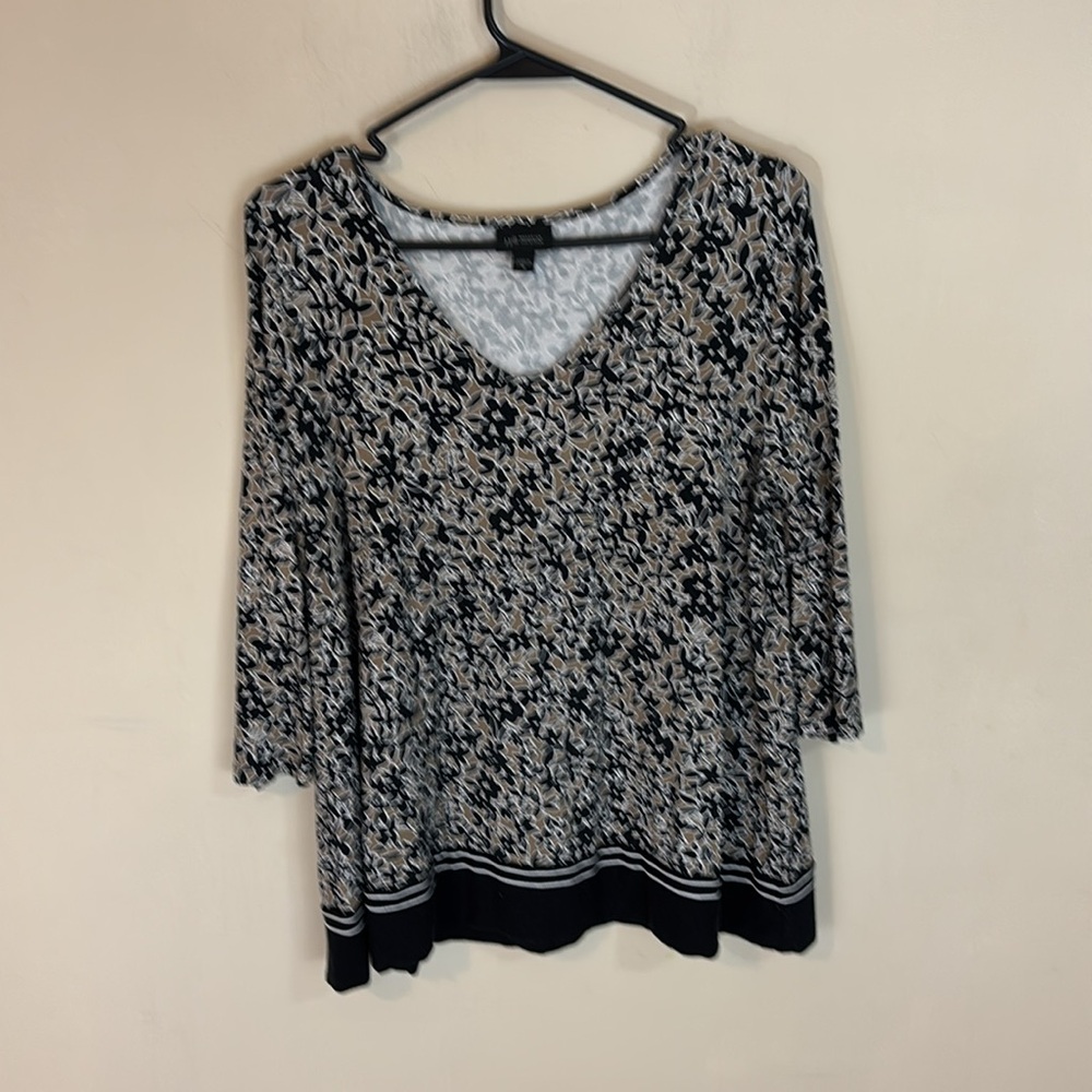 J Jill Wherever Collection Floral Stretch Top Tunic Size Medium